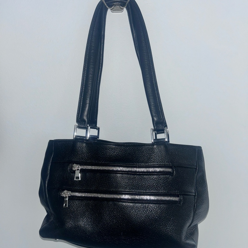 SAS Black Leather Shoulder Bag